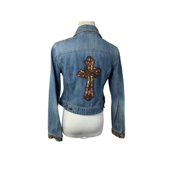 INC International Concepts Denim Jacket. Sz S. I Can Bling It! - Picture 3 of 4